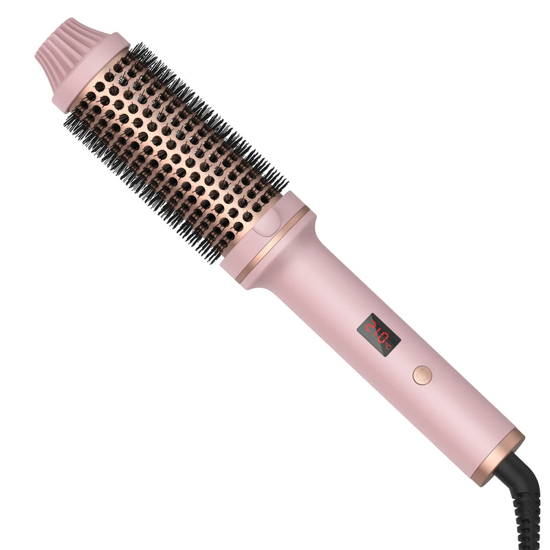 Thermal Brush Curling Iron 1.5 Inch Ceramic Tourmaline Ionic Hair Styler for Loose & Voluminous Curls, Hair straightening brush