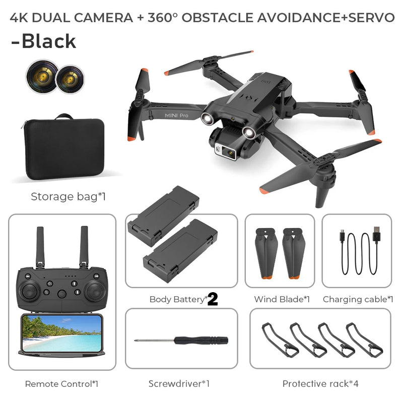 H63 RC Drone 4K Dual Camera Professional 360 Obstacle Avoidance Foldable RC Quadcopter Helicopter Mini Dron Children's Toys Gift