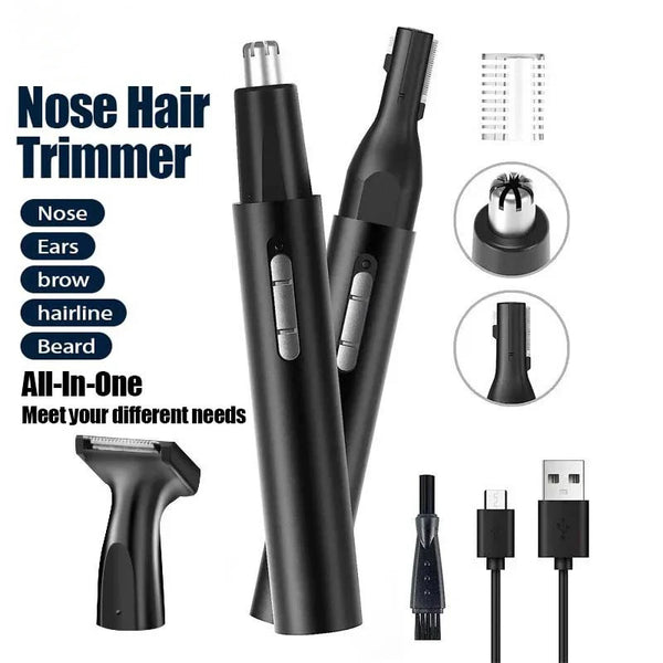 Electric Nose Hair Trimmer 3 in 1 USB Rechargeable Multifunctional Waterproof Hair Trimming Eyebrows Ears Beard Available