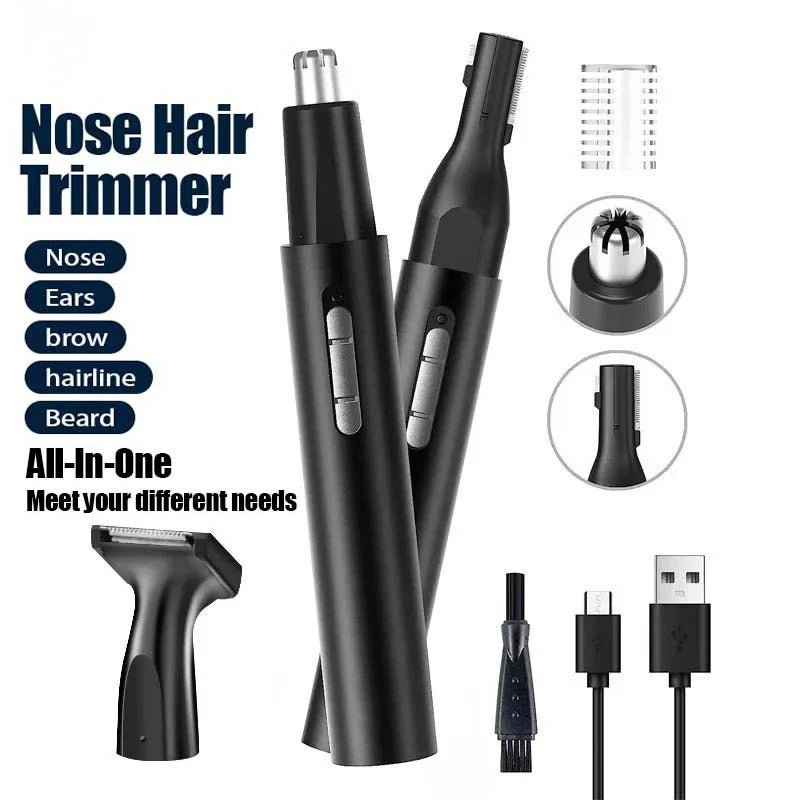 Electric Nose Hair Trimmer 3 in 1 USB Rechargeable Multifunctional Waterproof Hair Trimming Eyebrows Ears Beard Available