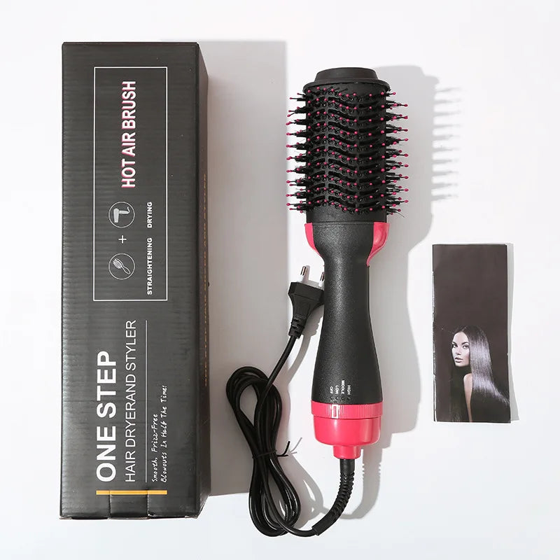 2024 Upgraded Gold Hot Air Comb Wet & Dry Rolling Straight Multi-Purpose Ladies Comb Drying Styling Comb Durable & Portable