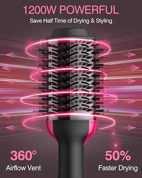 4 In 1 Hot Air Brush Styling Comb One-Step Heating Comb Hair Straightening Brush for Straight Curly Professional Hair Dryers