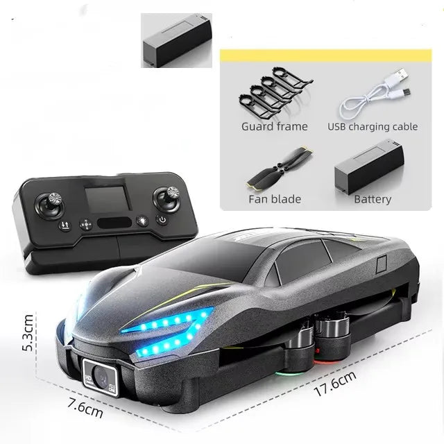 WIFI FPV RC Drone Car HD Dual Camera Brushless With Lights Kids Toys Electric Adjustment Remote Control Optical Flow Quadcopter