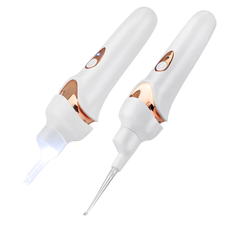 Electric Luminous Ear Wax Suction Remover Ear Pick Set Rechargeable LED Light Visual Ear Cleaner Tool For Children Adults