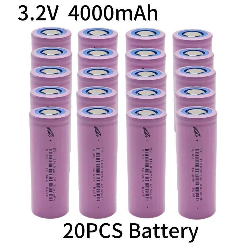 26700 3.2V 4000mAh LiFePO4 Rechargeable Battery lpega DIY Suitable for LED Flashlights and Lithium-ion Battery Packs