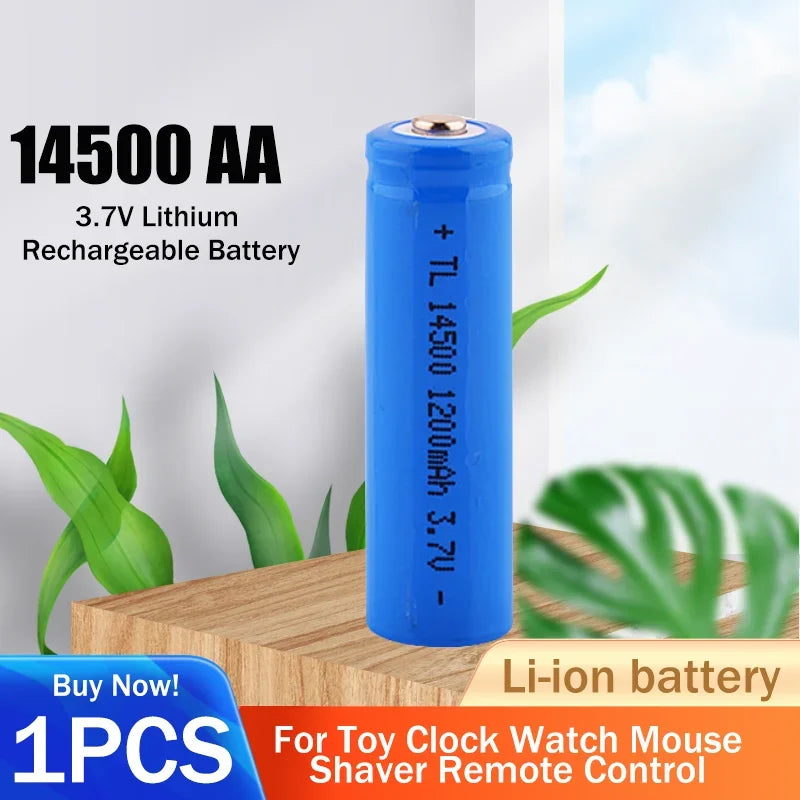 1-2pcs 14500 AA 3.7V 1200mAh Rechargeable Lithium Battery For Remote Control Mouse Clock Flashlight Shaver Replace AA Batteries