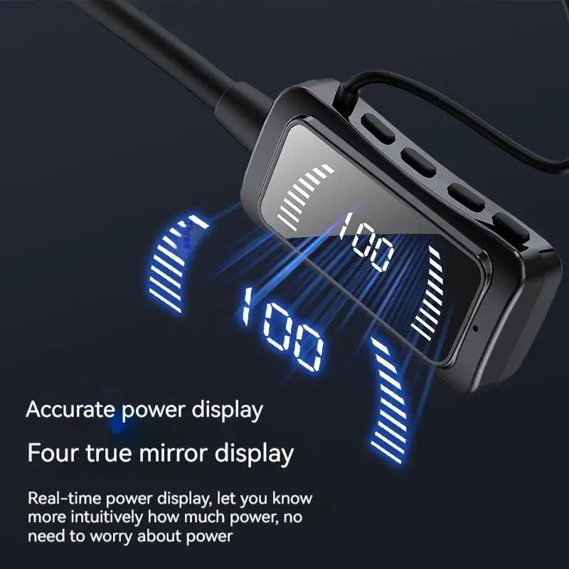 24H Play Time Bluetooth 5.4 Earphones LED Display HiFi Sound Earbuds Wireless Headphones Sports Waterproof Neck-hanging Headsets