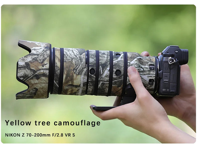 CHASING BIRDS camouflage lens coat for NIKON Z 70 200 F2.8 VR S waterproof and rainproof len protective cover z 70200 lens cover