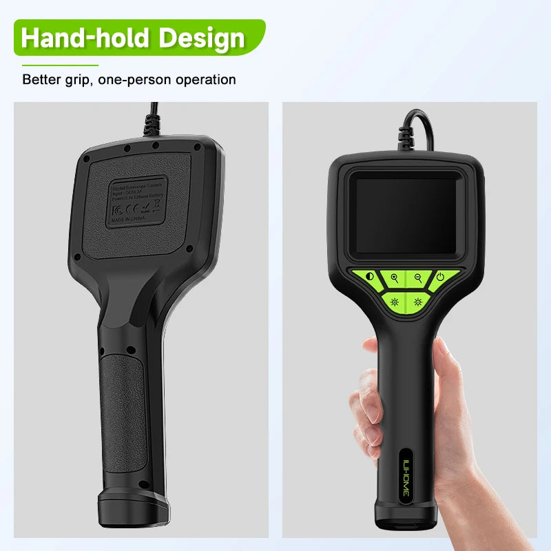 2-100m Hand-held Endoscope 1080P Camera Battery Replaceable 2.8'' IPS Color Screen Waterproof Borescope Rigid Cable Inspect Pipe