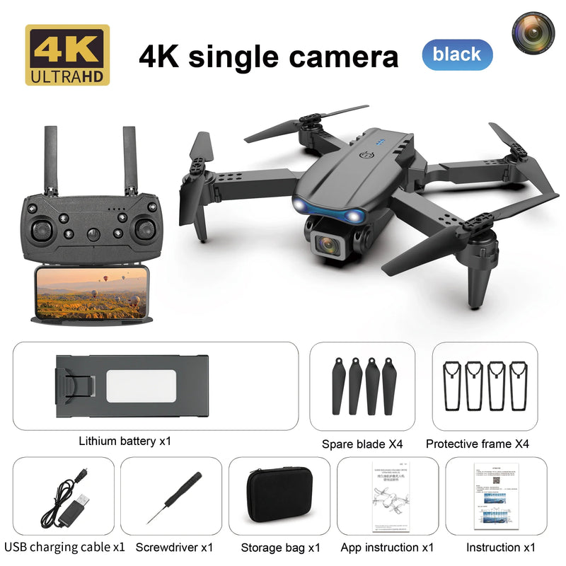 E99 Dual Camera Drone MHD Folding Professional Drones HD Dual Aerial Photography Four-axis flight Remote Control Drone Toys Gift