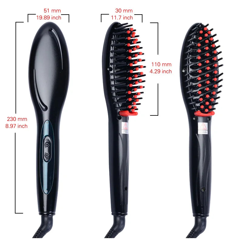 Electric Degital Control Antiscaled straightening simply Fast Hair Straightener Brush Comb Irons easy straight