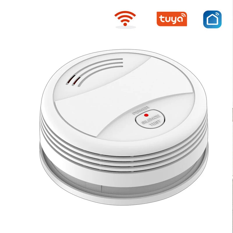 Tuya WiFi Smoke Alarm Fire Protection Smoke Detector Fire Alarm Home Security System Firefighters Smoke Sensor