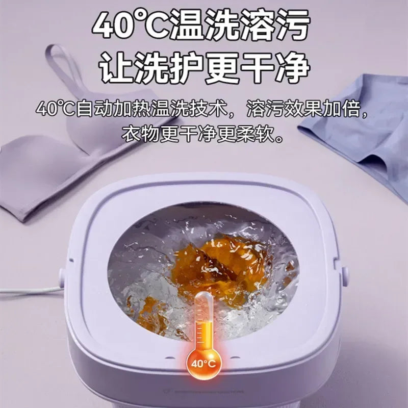 220V Foldable Portable Washing Machine, Your Lazy Solution for Cleaning Clothes and Underwear