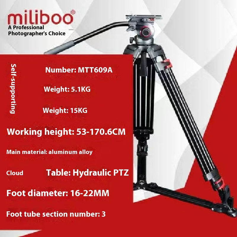 Miliboo MTT609A Professional Photography 3 Sections Tripod Stand Aluminum Alloy for Canon Nikon Sony DSLR Cameras Camcorders