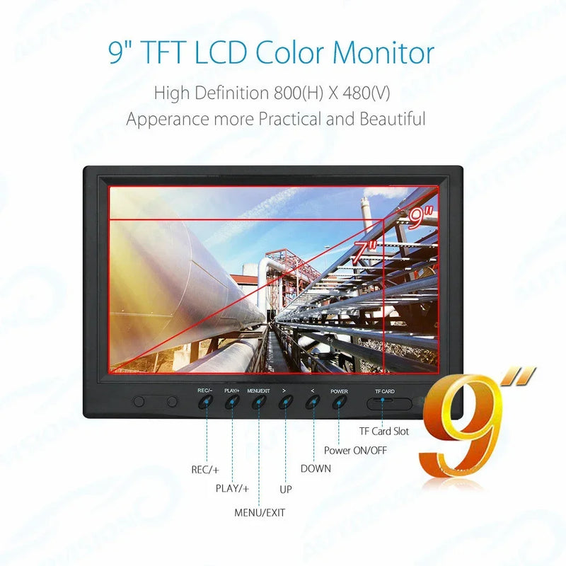 WP90 9inch TFT color monitor , use for Industrial Pipeline  Snake Video Camera/ Sewer Drain Pipe Inspection Endoscope , fit WP90