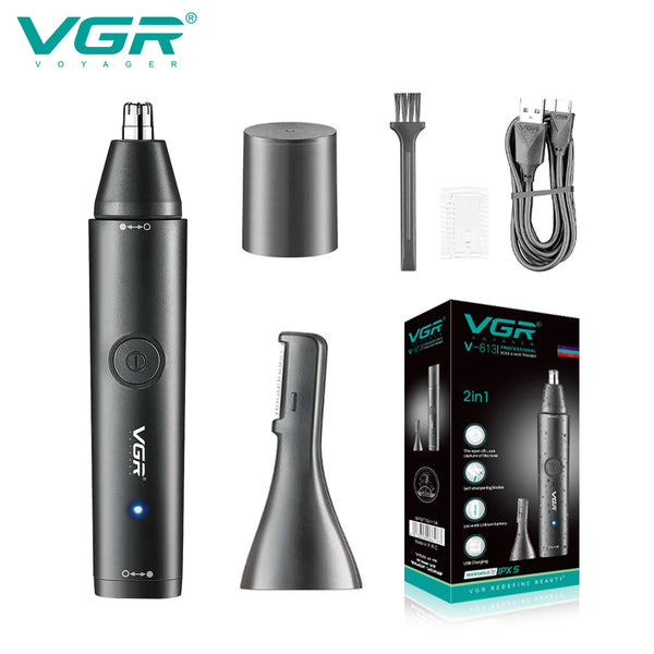 VGR Professional Nose Hair Trimmer Rechargeable Nose and Ear Hairs Trimmer Portable Mini Nose Clipper Trimmer for Men V-613