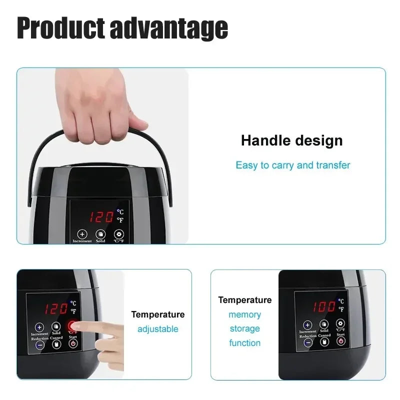 500ml LCD Intelligent Touch Screen Digital Display Wax Bean Heater Machine Warmer Wax Melting Machine Hair Remover Beauty Tools