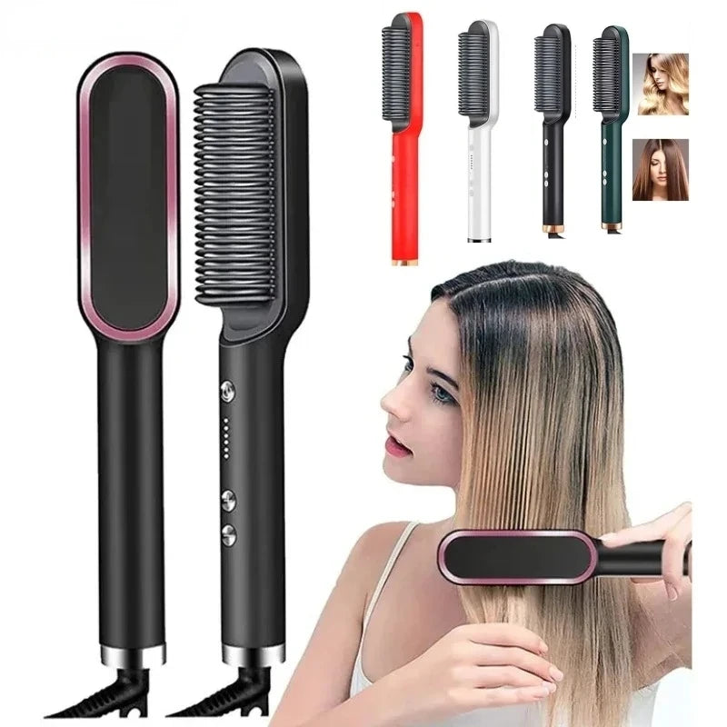 New Hair Straightener Quick Heated Electric Hot Comb Hair Straightener Professional Mini Negative Ion Hair Care Hairstyle Brush