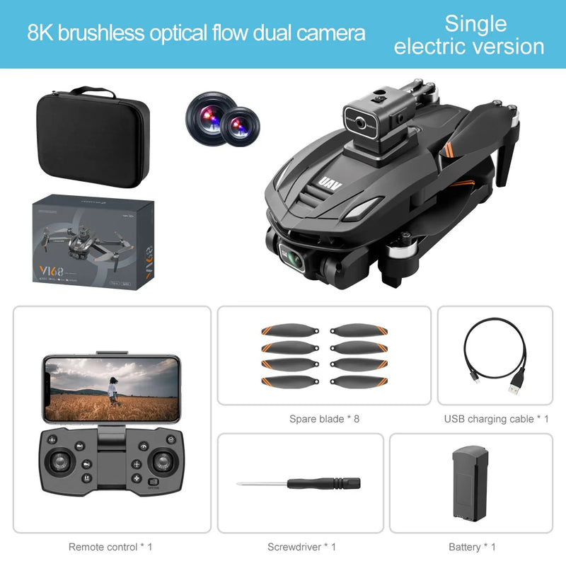 Xiaomi V168 Drone GPS 8K HD Professional Brushless Motor Aerial Photography Dual-Camera Omnidirectional Obstacle Avoidance UAV