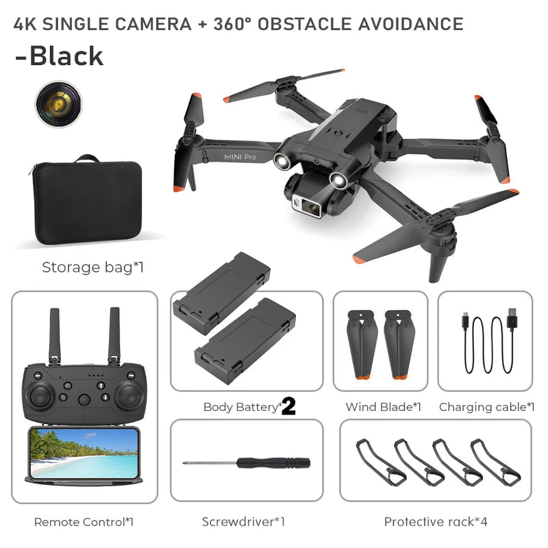 H63 RC Drone 4K Dual Camera Professional 360 Obstacle Avoidance Foldable RC Quadcopter Helicopter Mini Dron Children's Toys Gift