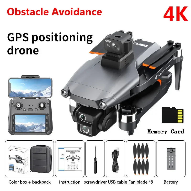 Brushless Obstacle Avoidance GPS Return Optical Flow 5G LCD WIFI FPV RC Drone 3KM 8K EIS Anti Shake Remote Control Quadcopter