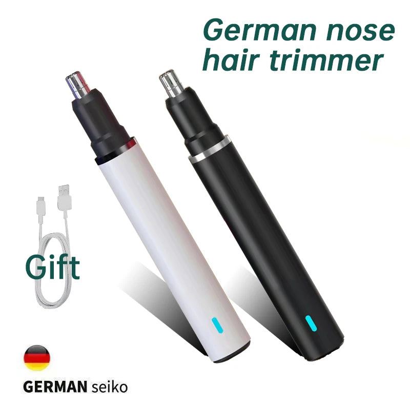 Nose Trimmer Men's Stainless Steel Electric Nose Trimmer Vibrissa Shaver Can Be Cleaned with Portable Nose, Ear and Hair Trimmer