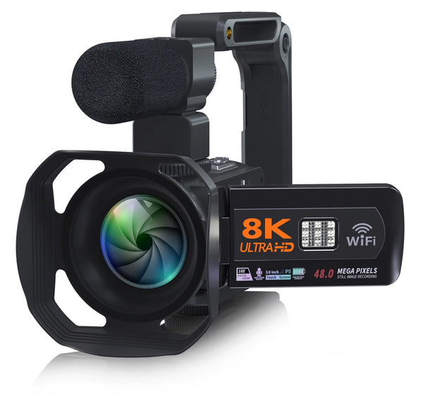 Full HD 8k Professional Video Camera 48MP WiFi Camcorder Digital 16X Zoom Streaming Auto Focus Cam