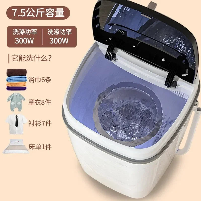 Large-capacity washing machine mini small semi-automatic home laundry and dehydration all-in-one machine dormitory washing socks