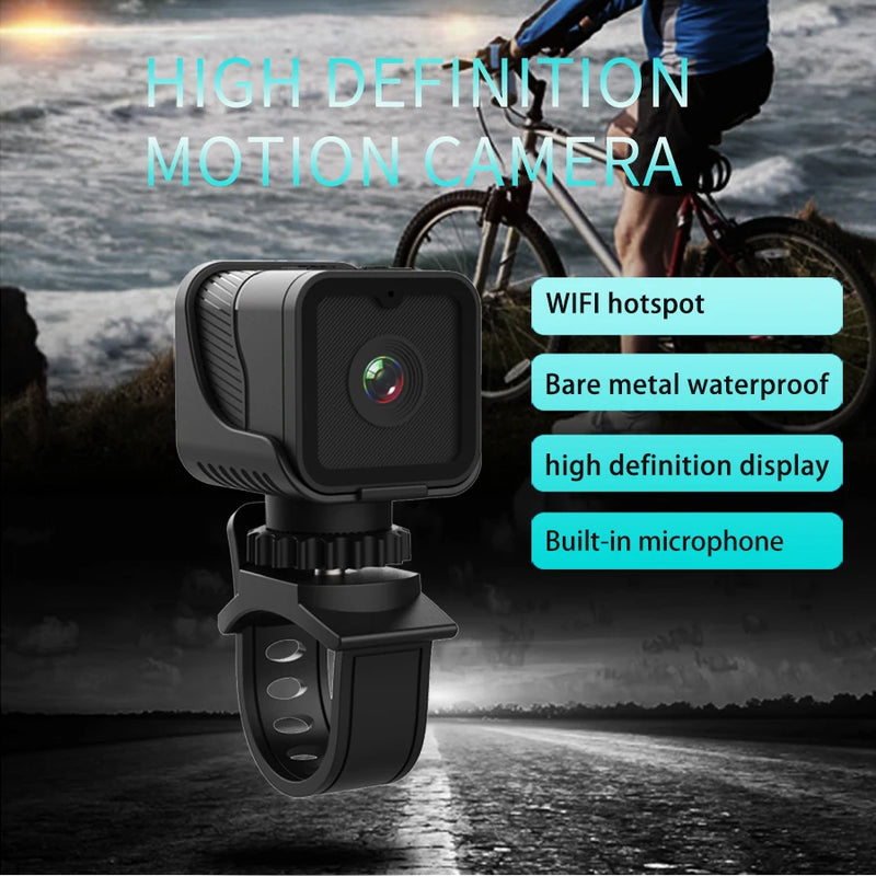 Mini HD1080P outdoor portable bicycle camera, small outdoor WiFi pet camera, motion detection nanny camera